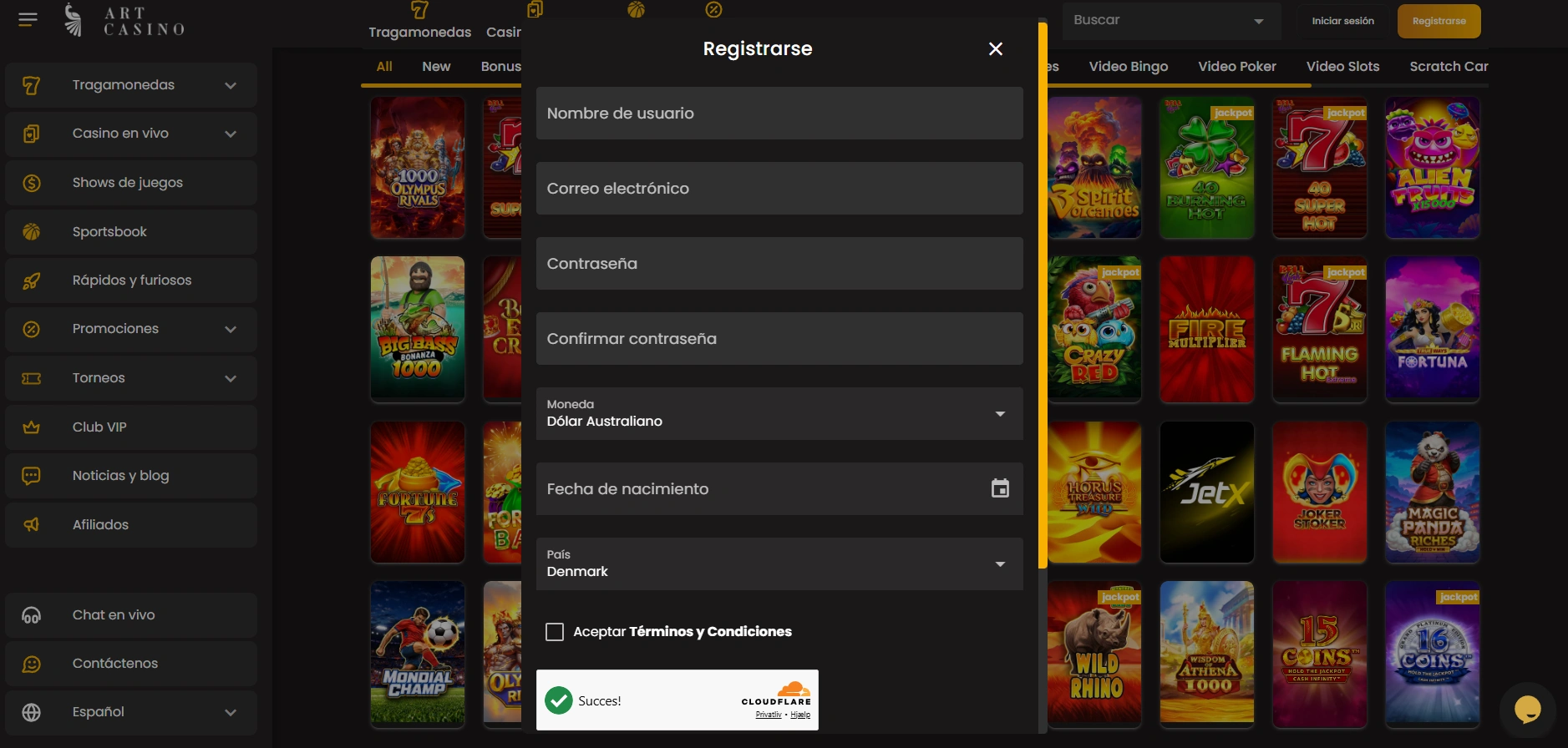 Registro en ArtCasino: cómo crear una cuenta — Art Casino